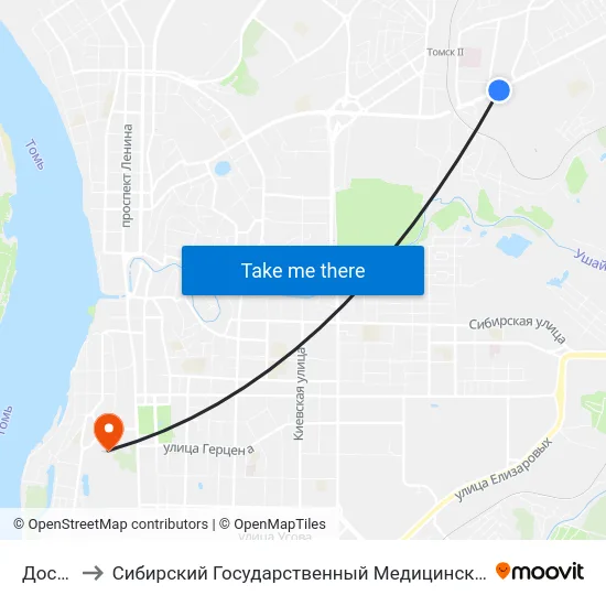 Досааф to Сибирский Государственный Медицинский Университет map