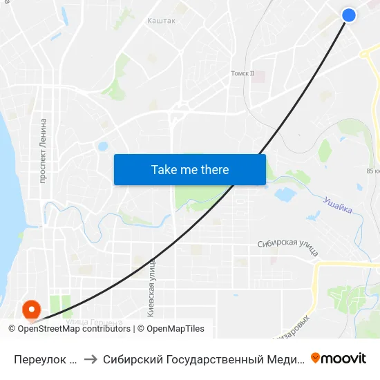 Переулок Русский to Сибирский Государственный Медицинский Университет map