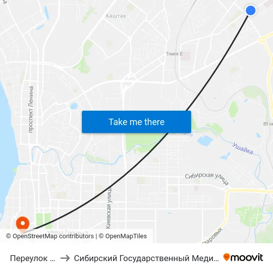Переулок Русский to Сибирский Государственный Медицинский Университет map