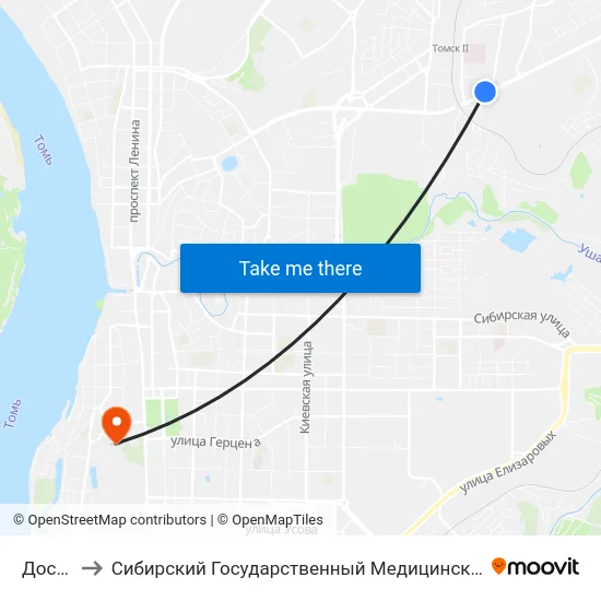 Досааф to Сибирский Государственный Медицинский Университет map