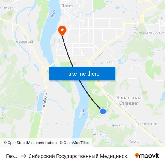 Геолог to Сибирский Государственный Медицинский Университет map