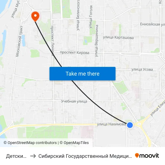 Детский Мир to Сибирский Государственный Медицинский Университет map