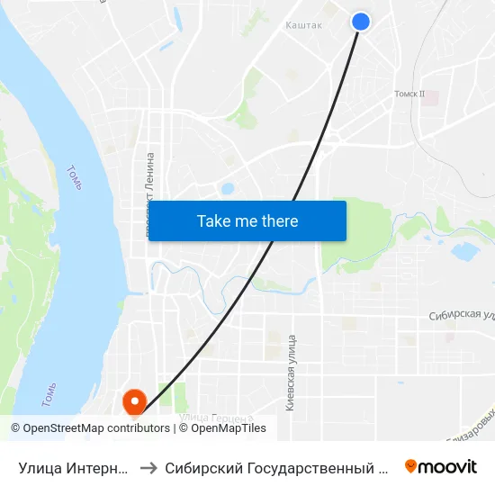 Улица Интернационалистов to Сибирский Государственный Медицинский Университет map