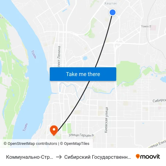Коммунально-Строительный Техникум to Сибирский Государственный Медицинский Университет map