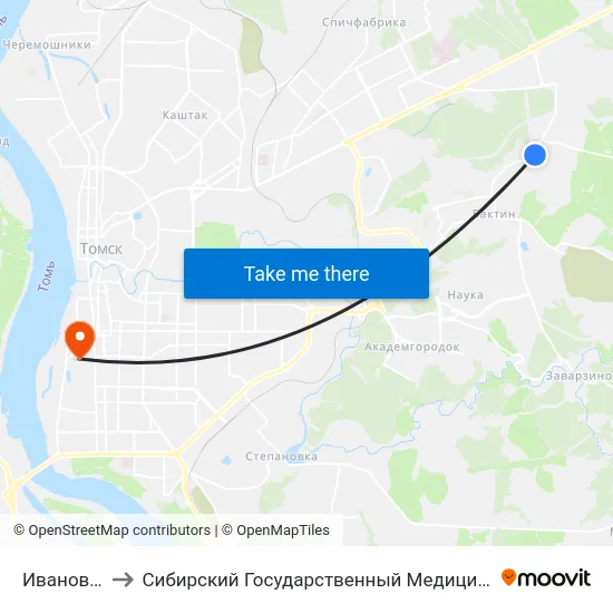 Ивановского to Сибирский Государственный Медицинский Университет map
