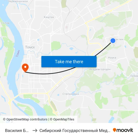 Василия Болдырева to Сибирский Государственный Медицинский Университет map