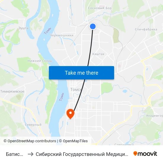 Батистовая to Сибирский Государственный Медицинский Университет map