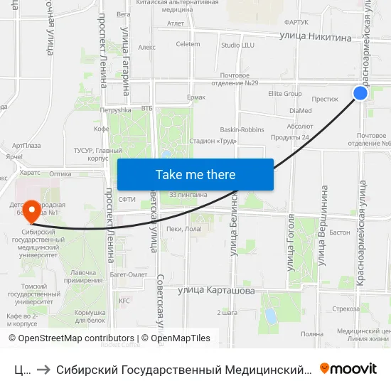 Цот to Сибирский Государственный Медицинский Университет map