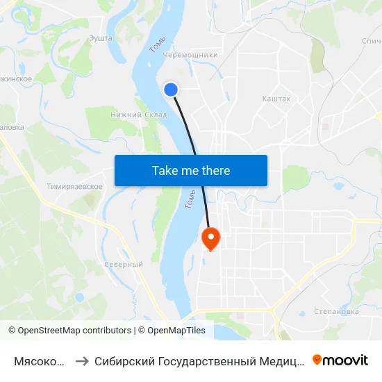 Мясокомбинат to Сибирский Государственный Медицинский Университет map