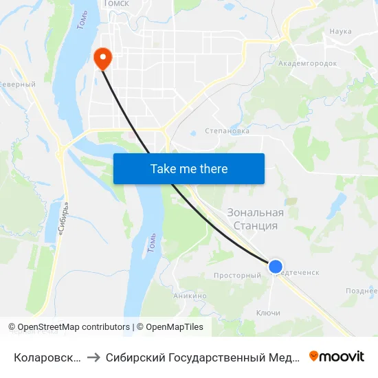 Коларовский Тракт to Сибирский Государственный Медицинский Университет map