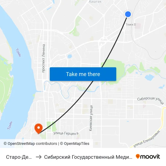 Старо-Деповская to Сибирский Государственный Медицинский Университет map
