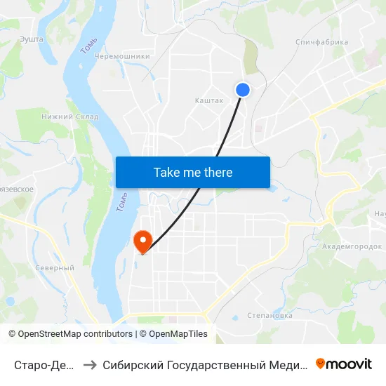 Старо-Деповская to Сибирский Государственный Медицинский Университет map