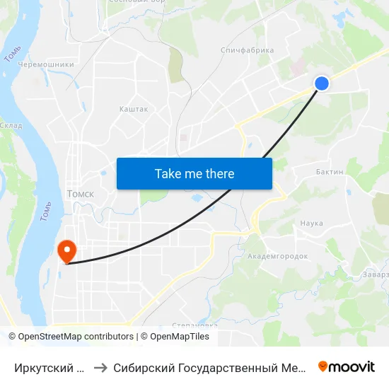 Иркутский Тракт, 179 to Сибирский Государственный Медицинский Университет map