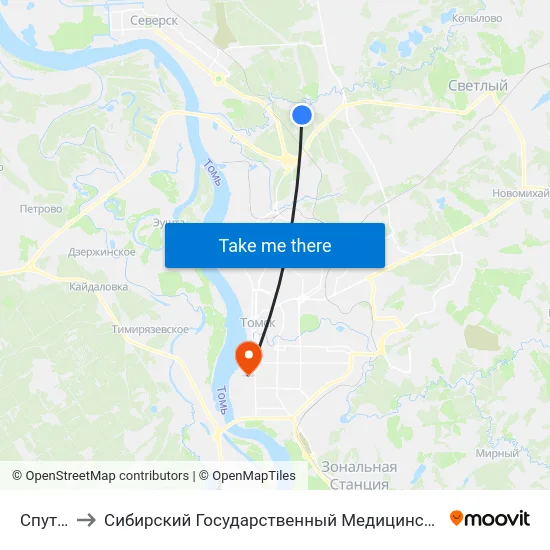 Спутник to Сибирский Государственный Медицинский Университет map