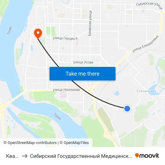 Квадро to Сибирский Государственный Медицинский Университет map
