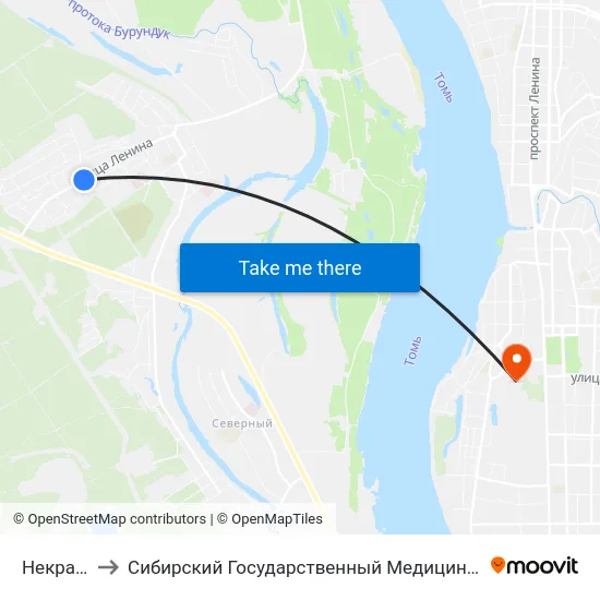 Некрасова to Сибирский Государственный Медицинский Университет map