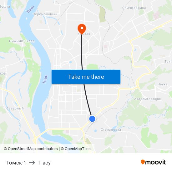 Томск-1 to Тгасу map