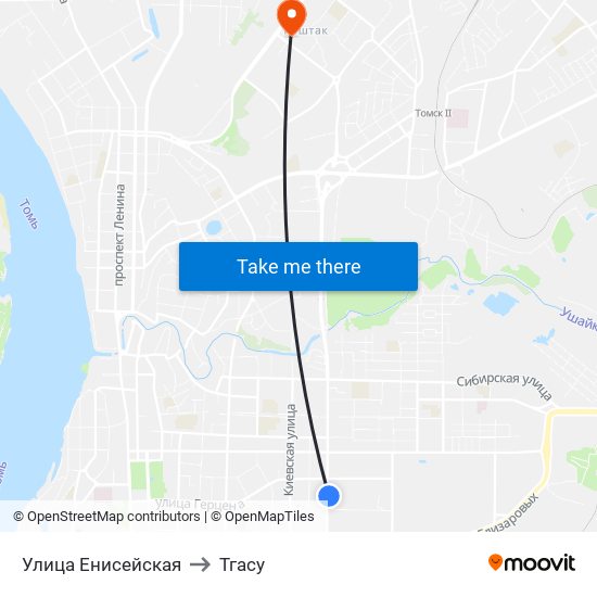 Улица Енисейская to Тгасу map
