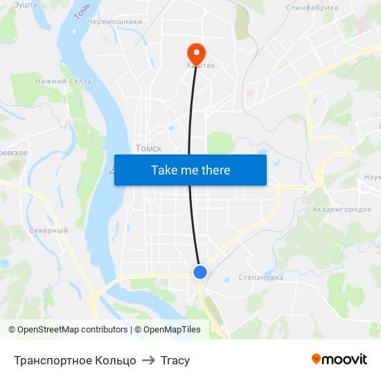 Транспортное Кольцо to Тгасу map