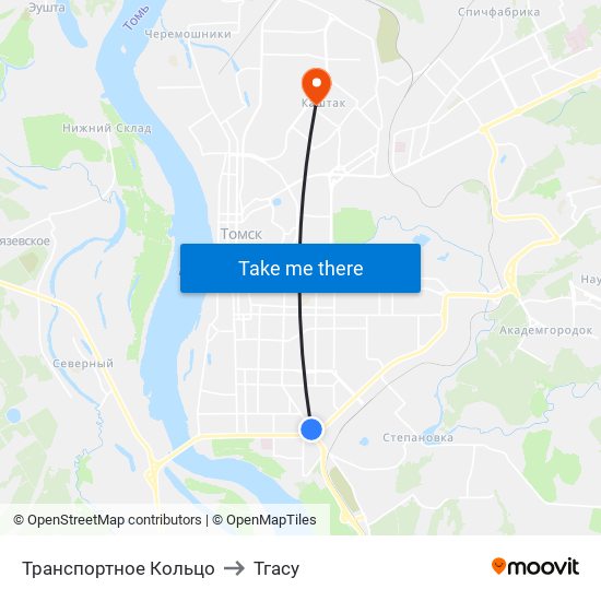 Транспортное Кольцо to Тгасу map