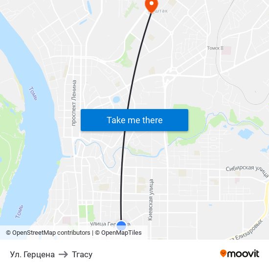 Ул. Герцена to Тгасу map