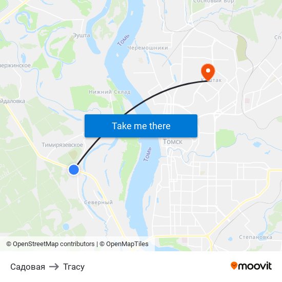 Садовая to Тгасу map