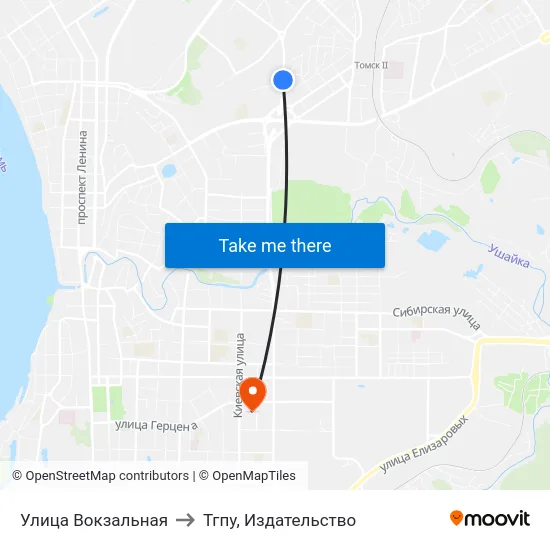 Улица Вокзальная to Тгпу, Издательство map