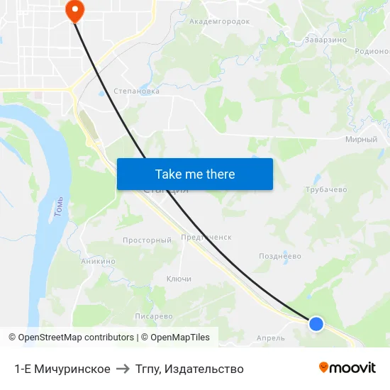 1-Е Мичуринское to Тгпу, Издательство map