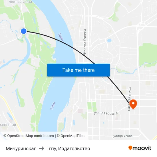 Мичуринская to Тгпу, Издательство map