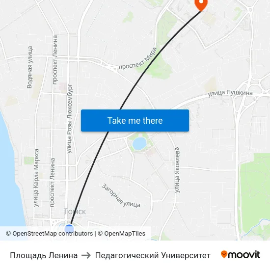 Площадь Ленина to Педагогический Университет map