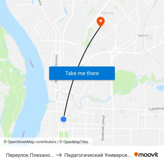Переулок Плеханова to Педагогический Университет map
