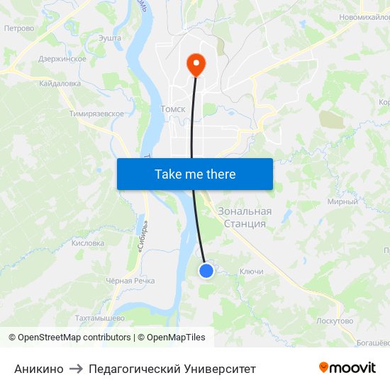 Аникино to Педагогический Университет map