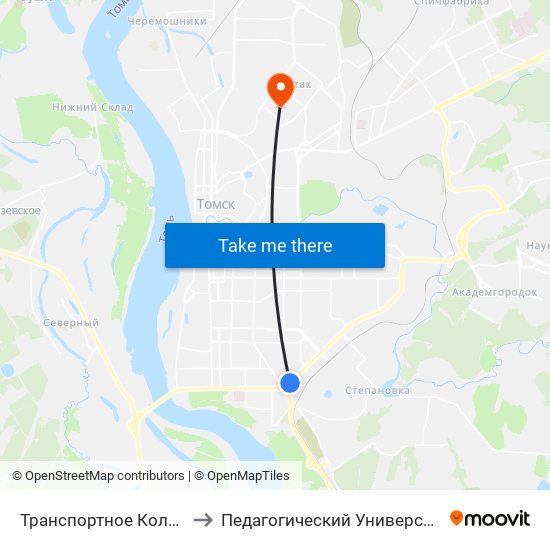 Транспортное Кольцо to Педагогический Университет map