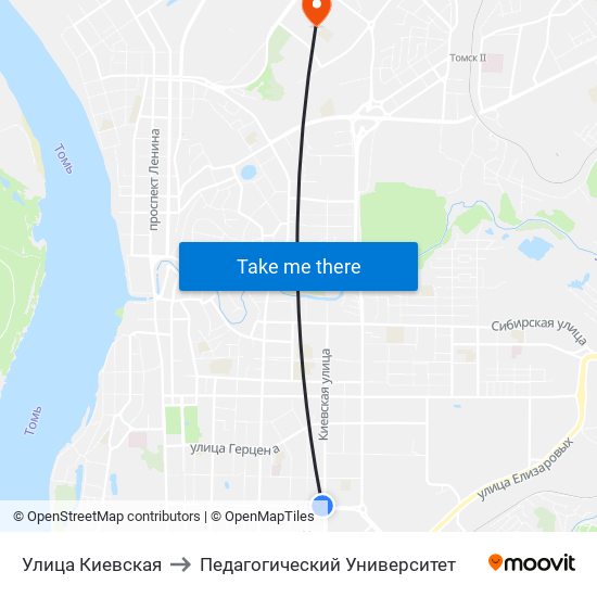 Улица Киевская to Педагогический Университет map