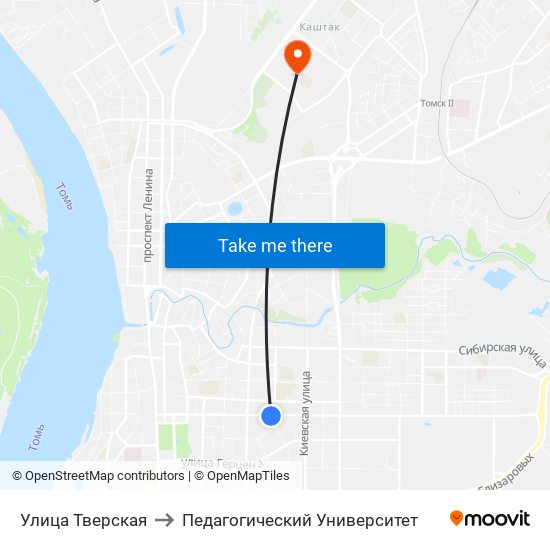 Улица Тверская to Педагогический Университет map