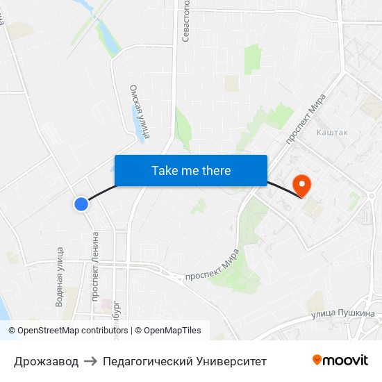 Дрожзавод to Педагогический Университет map