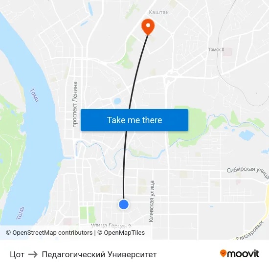 Цот to Педагогический Университет map