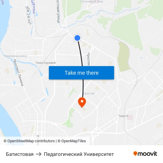 Батистовая to Педагогический Университет map