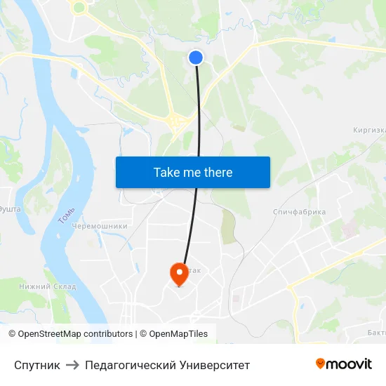 Спутник to Педагогический Университет map