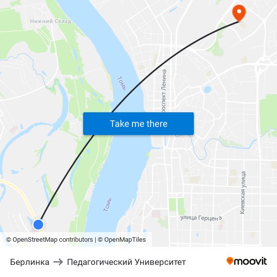 Берлинка to Педагогический Университет map