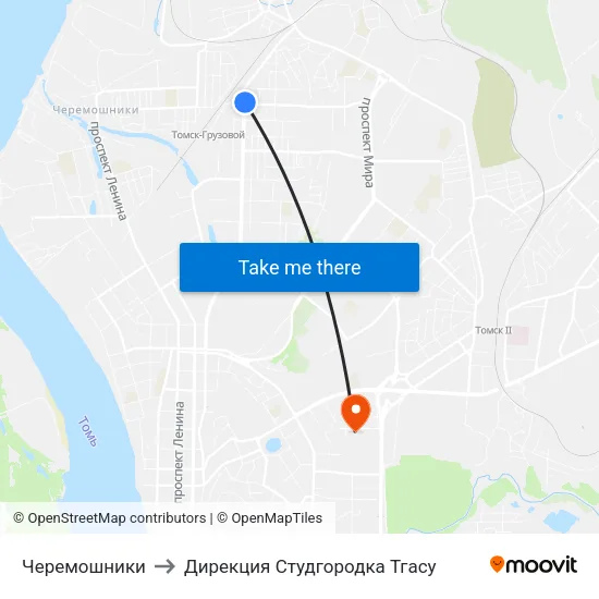 Черемошники to Дирекция Студгородка Тгасу map