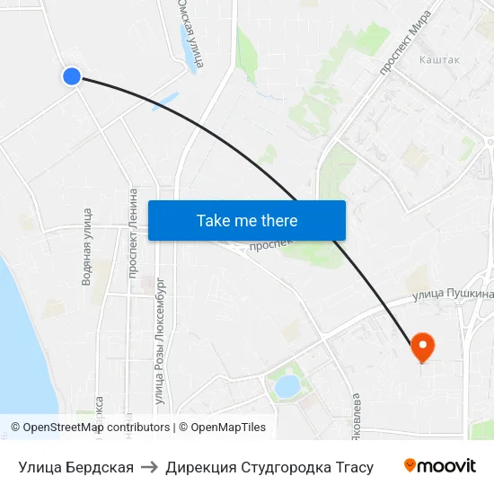 Улица Бердская to Дирекция Студгородка Тгасу map