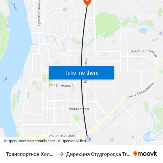 Транспортное Кольцо to Дирекция Студгородка Тгасу map