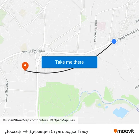 Досааф to Дирекция Студгородка Тгасу map