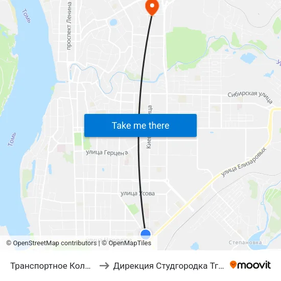Транспортное Кольцо to Дирекция Студгородка Тгасу map