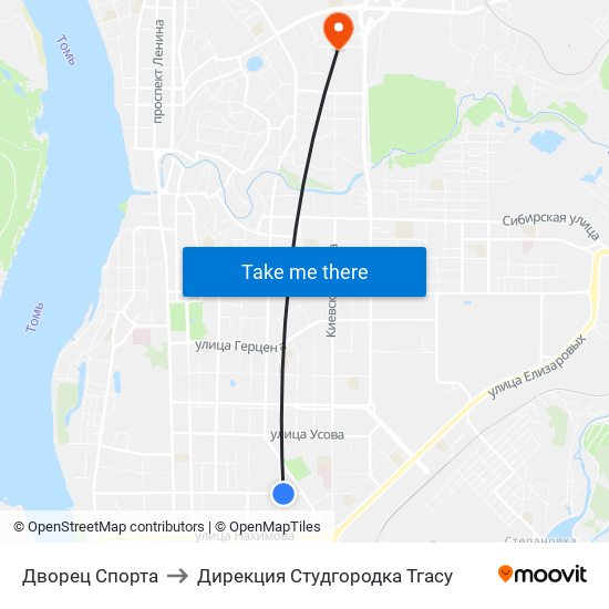 Дворец Спорта to Дирекция Студгородка Тгасу map