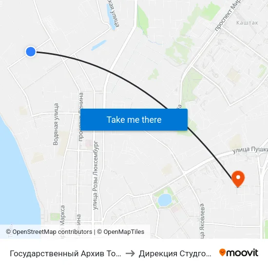 Государственный Архив Томской Области to Дирекция Студгородка Тгасу map