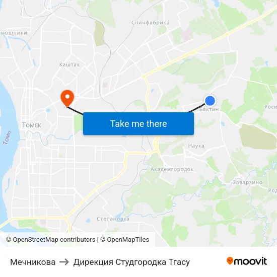 Мечникова to Дирекция Студгородка Тгасу map
