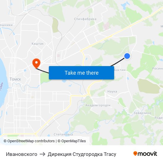 Ивановского to Дирекция Студгородка Тгасу map