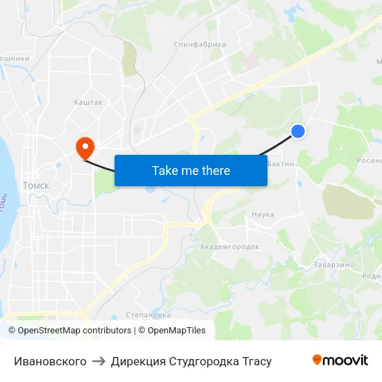 Ивановского to Дирекция Студгородка Тгасу map